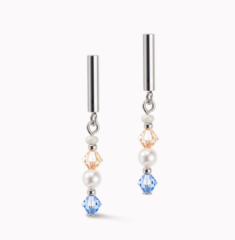 Princess Pearls earrings silver light blue